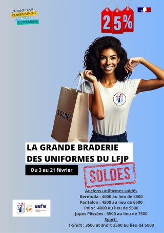 Grande braderie des anciens uniformes du 3 au 22 février 2025