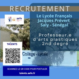 Offre d'emploi - poste vacant :  Professeur.e d'arts plastiques